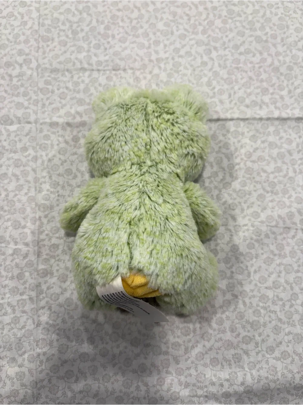 Celebrate Soft Fleece Green Frog Plush 7 Inch Sits Yellow Tummy Feet Toy